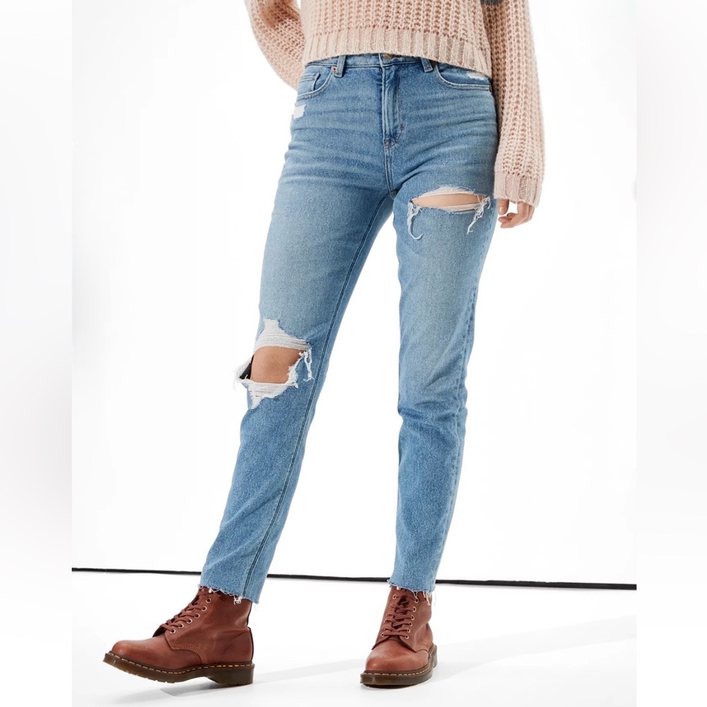 Abercrombie & Fitch Low Rise Boyfriend Jeans Distressed Ripped Size 26